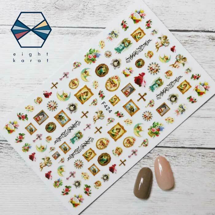 【BLACK FLIDAYクーポン発行中】ネイルシール◎アンティーク 絵画風 エンジェル 天使 十字架 クロス ヨーロッパ 貼るタイプ