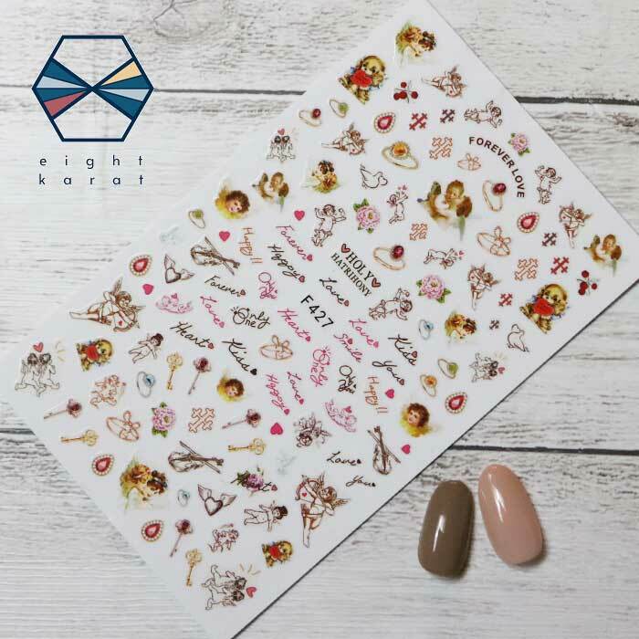 【BLACK FLIDAYクーポン発行中】ネイルシール◎エンジェル 天使 HOLY LOVE アンティーク風 英字 貼るタイプ