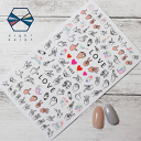 【BLACK FLIDAYクーポン発行中】ネイルシール◎LOVE ハンドサイン 手 POPアート 手描きアート風 貼るタイプ