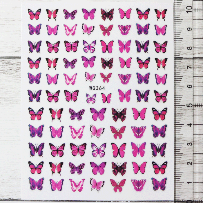 ネイルシール◎バタフライ 蝶 ピンク
