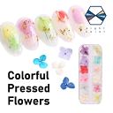 【期間限定!ポイントアップ】花 ネイルパーツ 花びら 押し花【12色セット】フラワーネイル 収納ケース付き カラフル 大容量 葉脈 韓国 可愛い お花 フラワー...