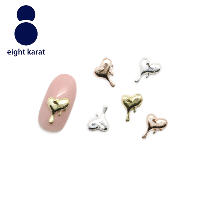 ハート ネイルパーツ 【5個セット】 ゴールド シルバー ピンク 金 銀 メタルパーツ 小サイズ 矢 弓矢 とろけるハート チョコ ハートネイル 韓国 可愛い ネイルアート 立体パーツ 3D ワンホンネイル ハンドメイド ジェルネイル デコパーツ