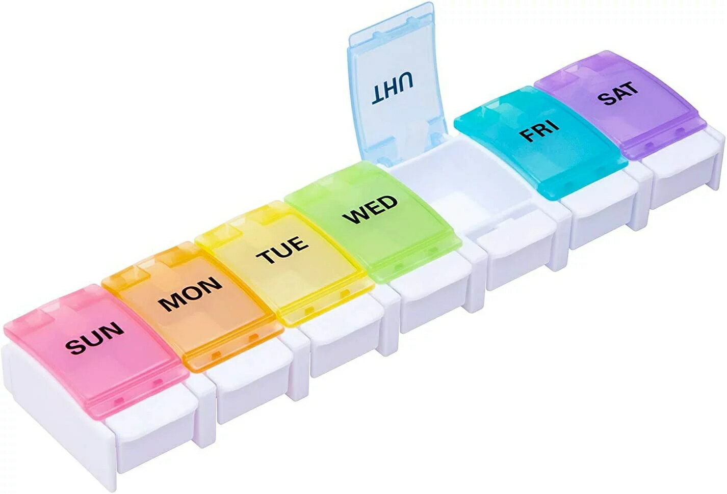 ピルケース 薬ケース 1週間 1日1回 習慣薬箱 薬入れ コンパクト プッシュ (1日1回)