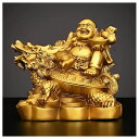 布袋様 置物 ゴールド 七福神 金色の 龍亀に座っている 布袋 弥勒菩薩 仏像 置物 金運 アップ お守り 商売繁盛 玄関おきもの風水 グッズ 縁起物 新年 贈り物
