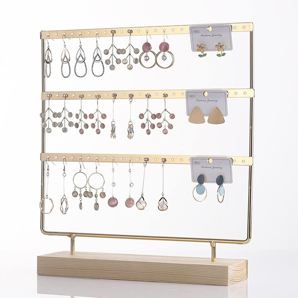 ジュエリー収納 ピアススタンド 大容量 木製 アクセサリースタンド 北欧スタイル シンプル イヤリング収納 3段 ピアス ボックス ピアス 台 アクセサリースタ...