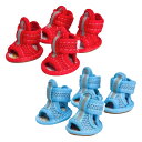 【2色セット】犬 靴 靴下 ペット用靴 ペット用ブーツ 人気 ドッグブーツ ドッグシューズ 夏用 滑り止め 肉球守り 通気 保護 手入れ簡単 散歩 軽量 頑丈 ...