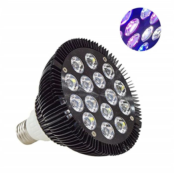 観賞用植物育成 ライト 水槽 照明 45W 15LED 赤×3 白×6 青×6 電球型 水耕栽培 室内栽培 E26 E27 ソケット対応 省エネ植物ライト