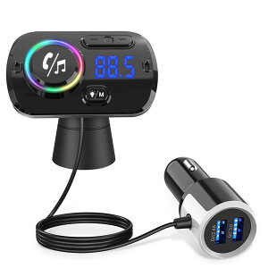 FM ȥ󥹥ߥå bluetooth 5.0 ®QC3.0 2USBݡȡ5V/2.4A&3A å ֺܽŴ 㡼㡼 ֥롼ȥ fm Mp3ץ졼䡼 ϥ󥺥ե꡼ iPhone iPad