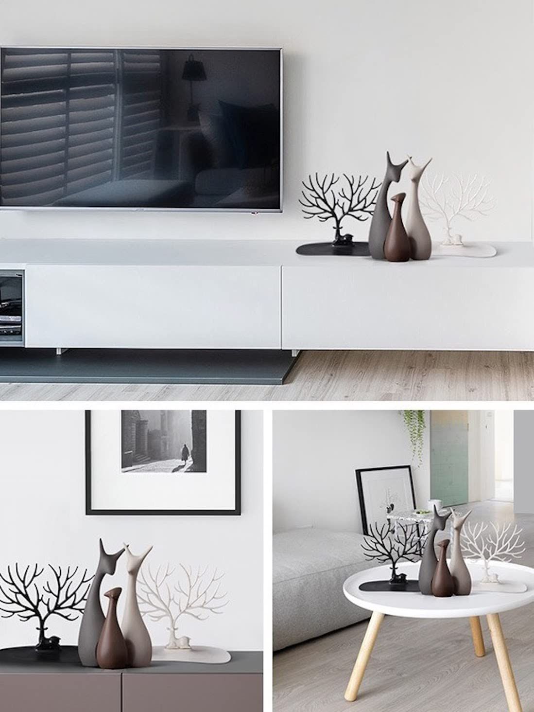 インテリア 置物 オブジェ 雑貨 北欧 北欧風 おしゃれ 人気 アンティーク 陶器 結婚祝い 引越し祝い プレゼント お祝い 3個セット(ブラック,ベージュ,ブラウン)