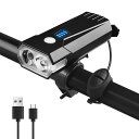 自転車 ライト 自転車 ヘッドライト USB充電 2000mAh 1000ルーメン 「5in1調光機能搭載」 高輝度IPX6防水 防眩機能 地震 停電対応 モバ...