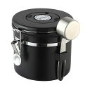 密閉コーヒーキャニスター ステンレススチール コーヒーコンテナ 食品保存容器 日付トラッカーとスクープ付き コーヒージャー コーヒー豆用 多目的コーヒー豆コンテ...