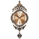 おしゃれ壁掛け時計 掛け時計 振り子時計 レトロ ゴールデン ウォールクロック 小さな掛け時計 寝室の壁の装飾用の時計 古典的な壁掛け時計