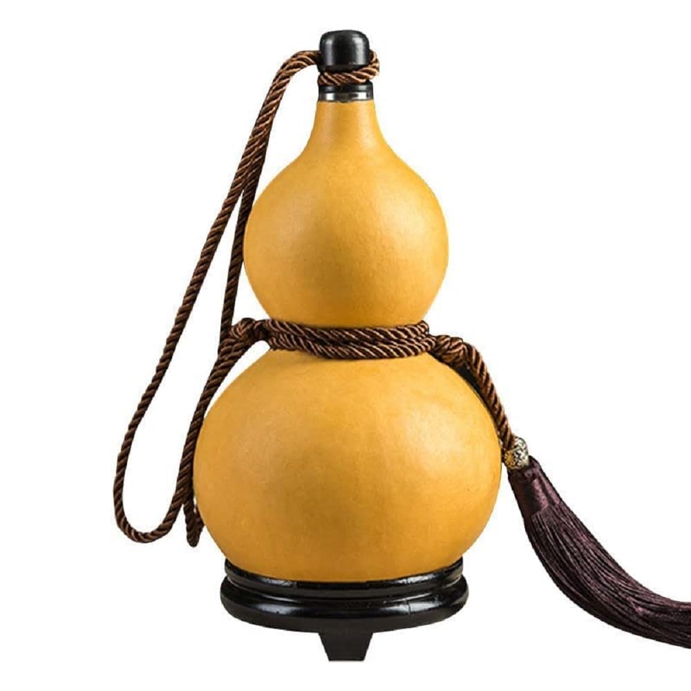葫芦 お酒 ひょうたん 水筒 ヒップフラスコ オリジナルのひょうたんの色を、美しく、耐久性のある レトロなスタイル、軽量で、香り高いワインを充填することができますフラゴン自然な成長、異なる形状 (500~1500ml)