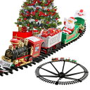 クリスマススチームトレインセット クリスマス 電車 レールセット 音とライト付き 電車車両 クリスマスツリー トレイントラックおもちゃ 室内遊び場 電動機関車 ...