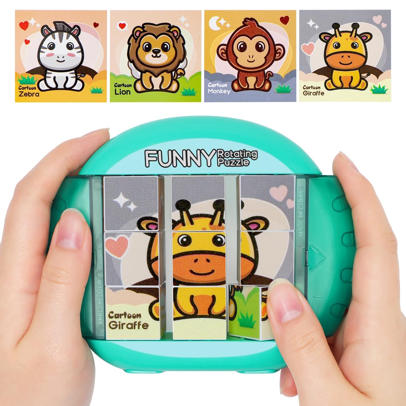 子供知育玩具 1歳 2歳 立体回転3dパズル ゲーム9ピース 2 3 4 5歳 フィジェットトイ 幼児 小学生 高齢者 大人- 入院中 暇つぶし、旅行、車チャイルドシート、飛行機に乗る おもちゃ 脳トレ 手眼協調能力、細かい操作能力、論理能力 1歳児の知（3歳以上）のサムネイル