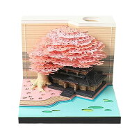 2024 卓上カレンダー 3D メモパッド クリエイティブ ペーパー アート 桜の木 ライ...