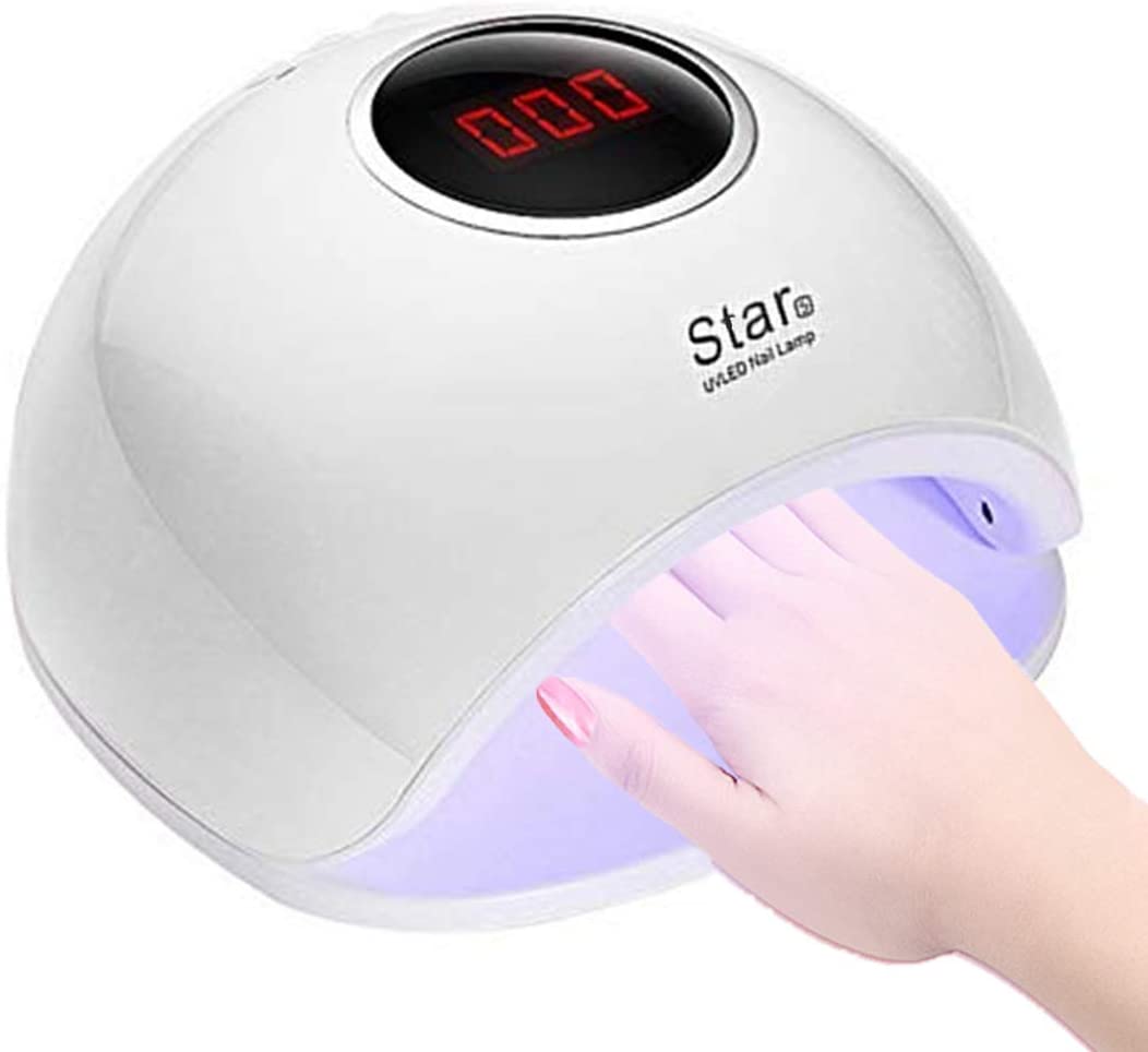 UV LEDネイルドライヤー 赤外線検知 72W2倍の効率 赤外線美白機能付き マニキュア用 4段階タイマー設定可能 手足兼用 (ホワイト)のサムネイル