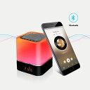 Bluetooth スピーカー 誕生日プレゼント ベッドサイドランプ + 目覚まし時計 + ワイヤレススピーカー 常夜灯 明るさ調整可 タッチ調整 音楽を再生 ...