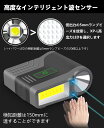 充電式 キャップライト COB LED 誘導ヘッドライト 釣りライト IPX6防水 4種類の照明モード 多機能 帽子クリップライト 29時間点灯 180°...