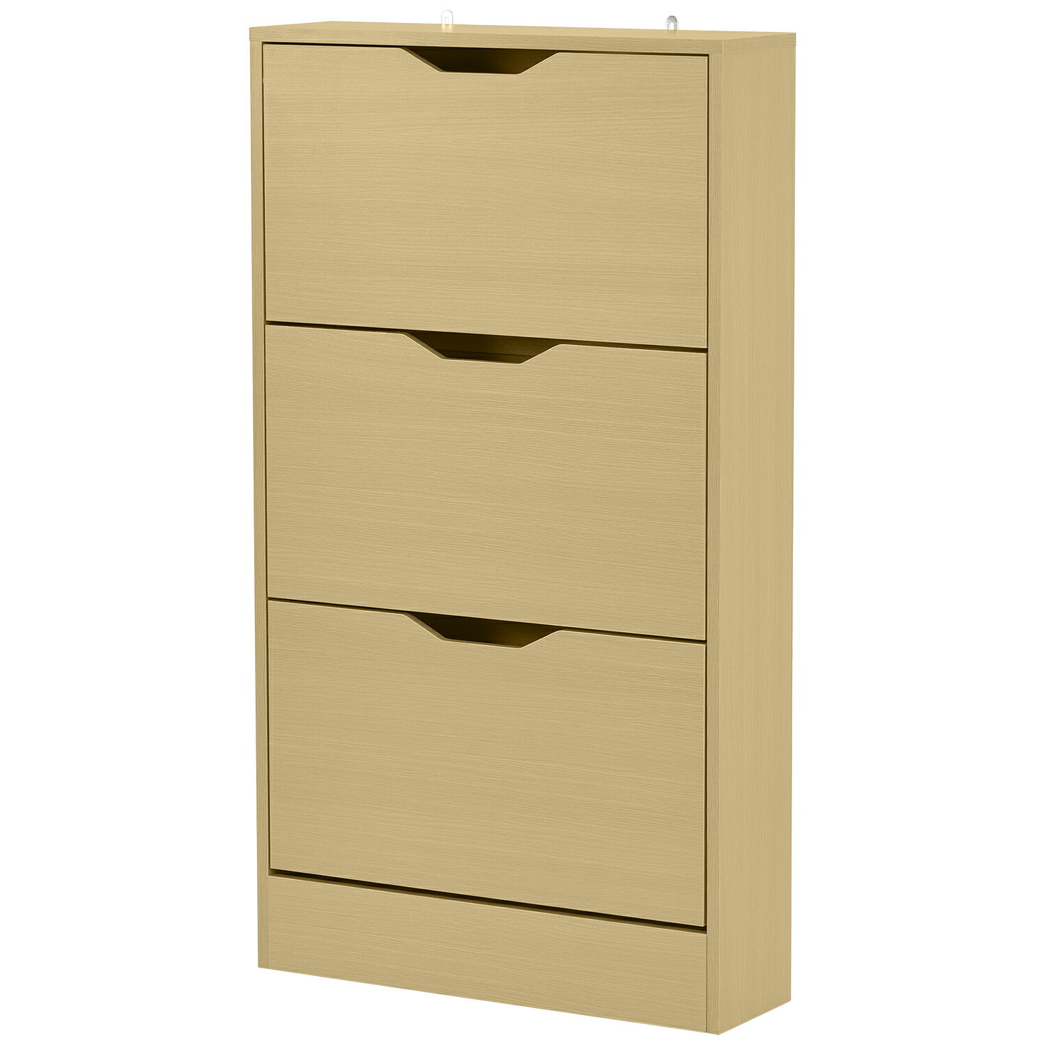 【新しいナチュラル】　下駄箱 3段　シューズラック 玄関収納 引き出し ひとり暮らし スリム 靴収納 ラ..