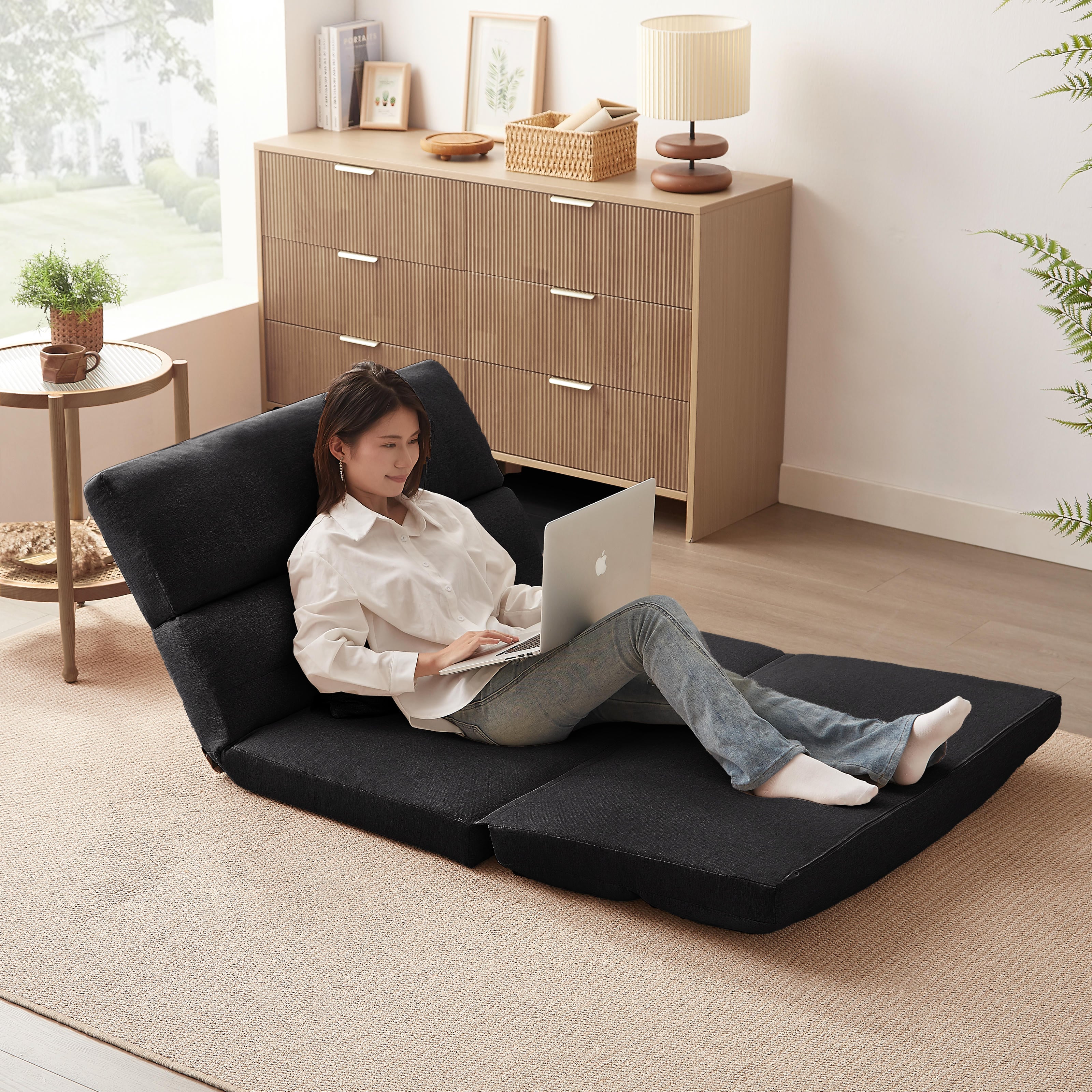 折りたたみ ソファベッド 座椅子 幅103cm 2人掛け ソファ リクライニング 5段階 コンパクト P1/P2 おしゃれ