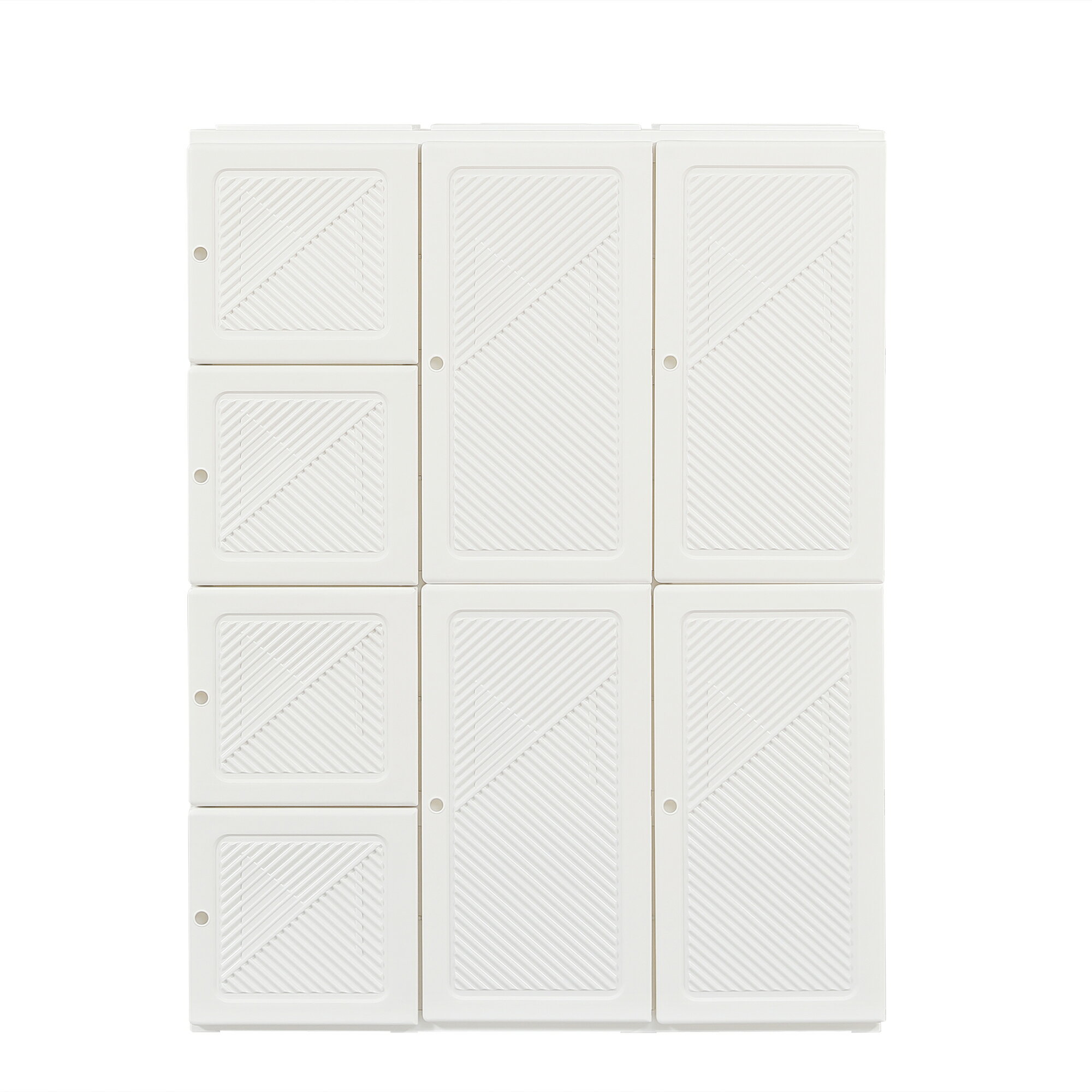 【幅104*高さ136cmホワイト扉】ワードローブ クローゼット 一体折りたたみ式 収納 扉付き 洋服ダンス ハンガーラック 簡単組立 大容量 衣類 雑物 防塵...