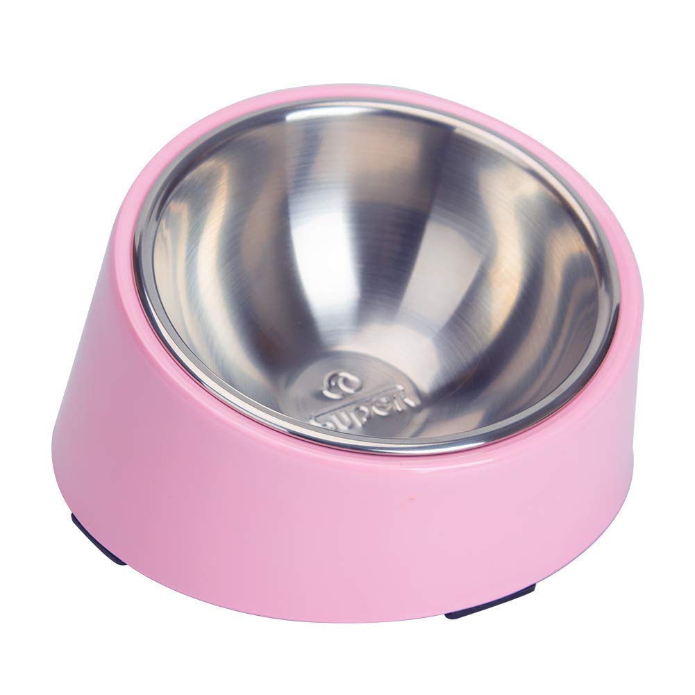 Tableware - 犬 猫 食器 ペットボウル フードボウル【15度傾斜で食べやすい】ステンレス製 メラミンスタンド付き 給餌器 滑り止め付き 取り外し可能 食洗機対応 洗いやすい 犬用 猫用 ペット用食器 S/M/Lサイズ 6色展開