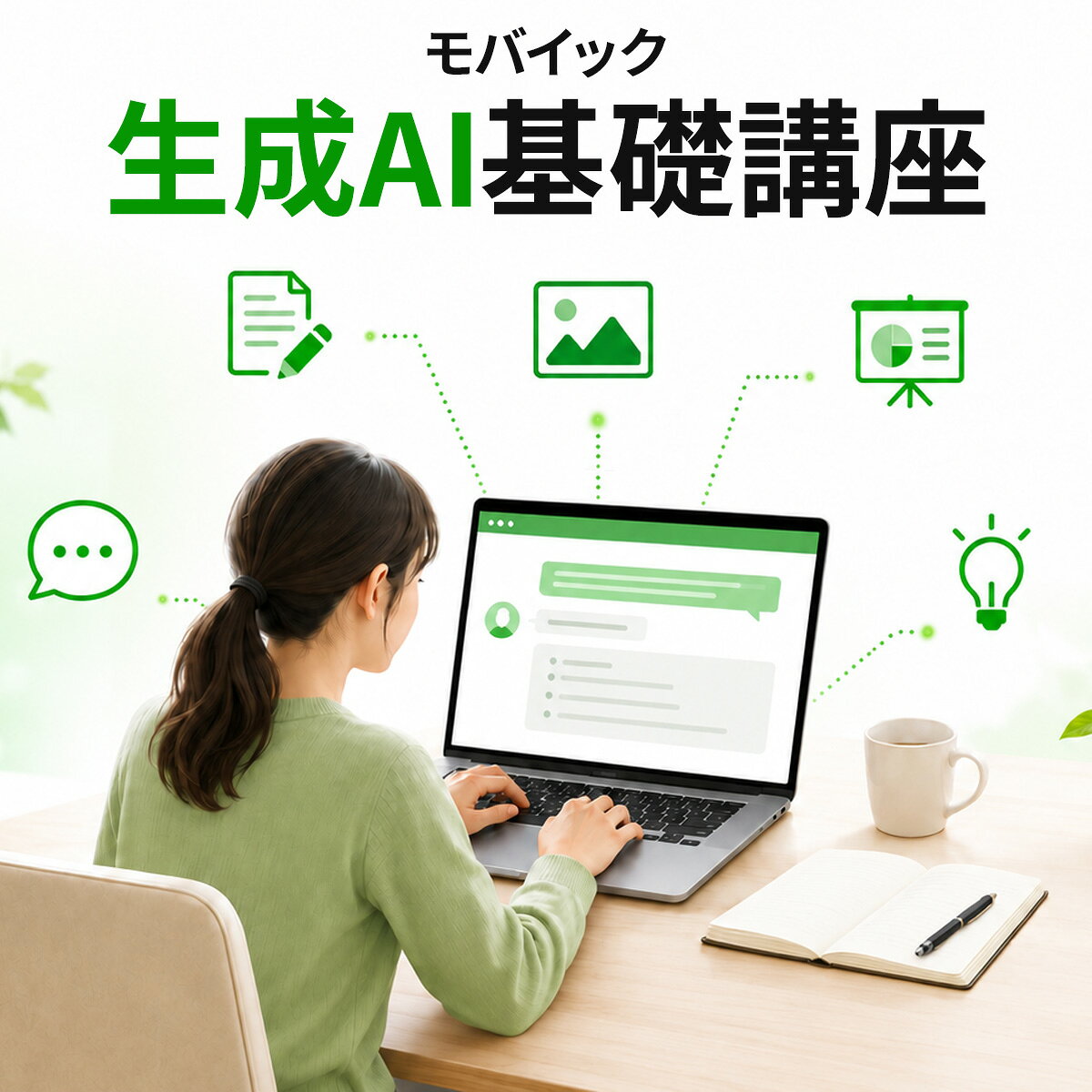 生成AI基礎講座 全10講座 オンライン動画講座 ChatGPT Claude Gemini Copilot Canva AI初心者向け モバイック Eラーニング 講座 スマホ・タブレット・PC