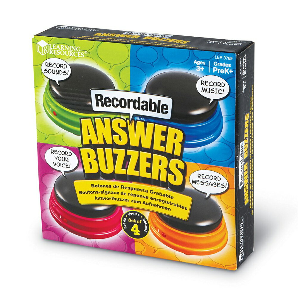 知育おもちゃ Recordable Answer Buzzers アンサーブザー 録音可能（4個セット） 送料無料 早押しクイズ ボタン ゲー…