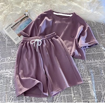 栄宝堂楽天市場店のセットアップ Tシャツ 部屋着 ショートパンツ 袖あり 半袖 ラウンドネック 襟なし ポケット 綿 上下セット かわいい シンプル カジュアル ラフ ボーイッシュ｜アングル3