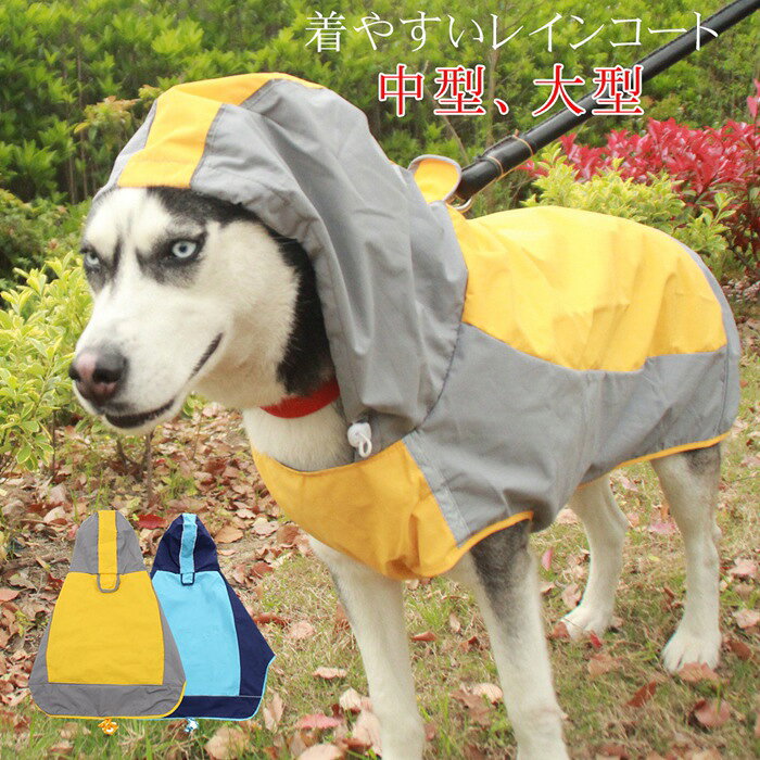 【楽天スーパーSALE】犬 レインコート 大型犬 中型犬 着せやすい 簡単 犬用レインコート ドッグウェア 雨具 犬のカッパ いぬ 犬の服 袖 アウトドア 防水 梅