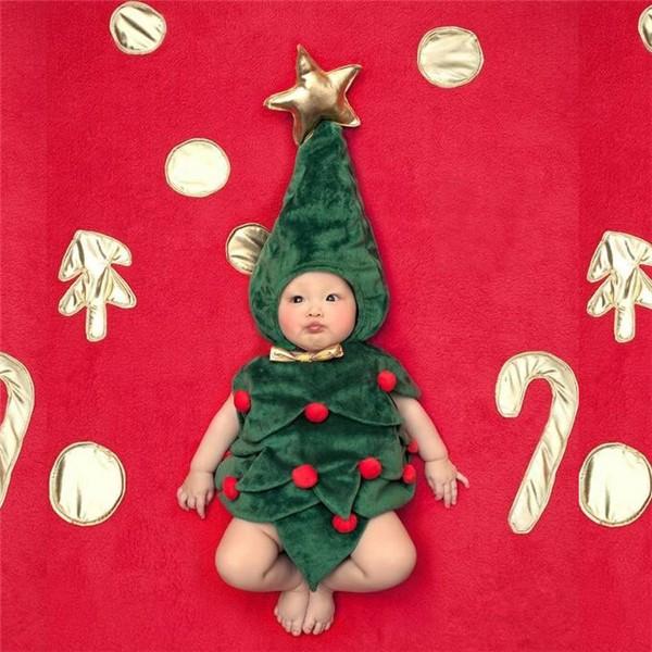 ベビー服 新生児 赤ちゃん 着ぐるみ コスチューム ツリー 写真撮影用 子供仮装 クリスマスツリー サンタ コスプレ 誕生記念 寝相アート 男の子