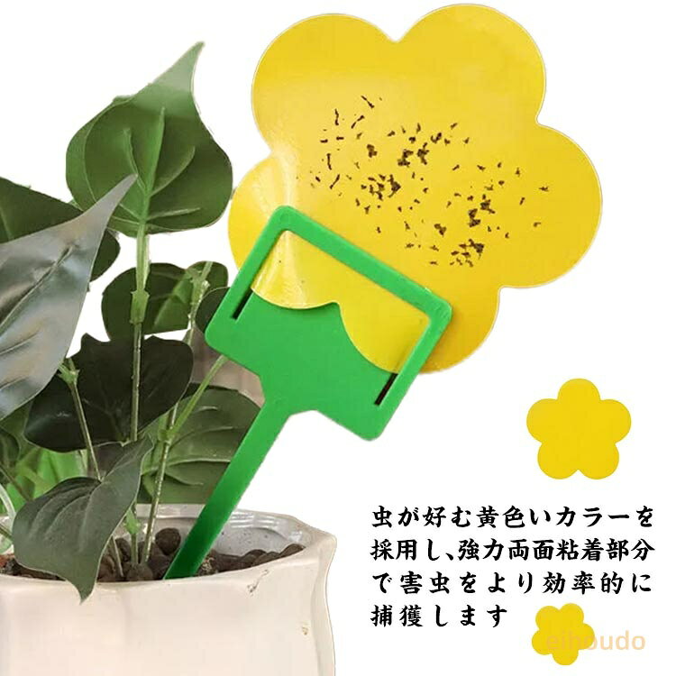 虫よけ 粘着シート 20枚セット 虫取り 両面テープ ストロング 花形 黄色 害虫捕獲 捕虫シート 害虫対策用品 強力 両面粘着性 安全無毒 簡単取付 粘着トラップ 室内外対応 害虫 駆除 花 畑 田んぼ 虫除け 家庭菜園 ガーデン 【】