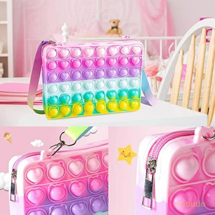 レディース サッチェルバッグ ショルダーバッグ プッシュポップ ストレス解消グッズ プッシュ ポップ バブル 知育 スクイーズ 玩具 カラフル バブル感覚 プッシュポップポップ ストレス プッシュポップバブル eihoudo-10005568 栄宝堂楽天市場店 サンプル画像3
