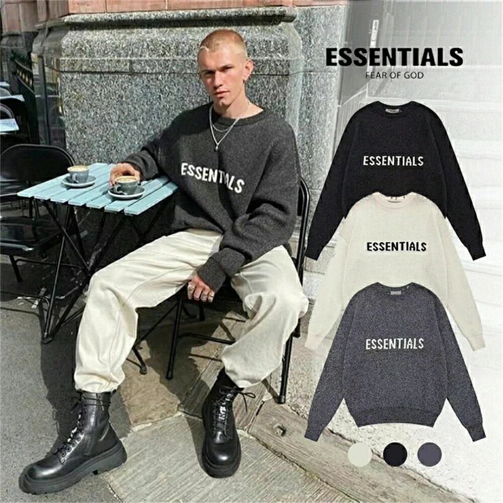 Rakuten - 「期間限定セール」ESSENTIALS エッセンシャルズ 人気セーター オーバーサイズ sweater おしゃれ 柔らかい 長袖トップス 秋 暖かい カジュアル カップル プルオーバー 通勤 3colors