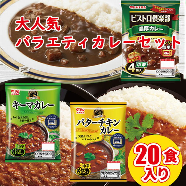 丸大食品 バラエティカレーセット 20食入り（1食あたり162円）カレーライス キーマカレー バターチキンカレー レトルトカレー レトルト食品 レトルト レトルトパウチ