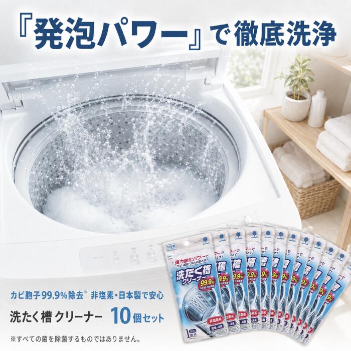【最大300円OFFクーポン】洗たく槽クリーナー 1回分 120g 4個 セット 10個セット 洗濯機洗剤 洗濯槽洗剤 洗濯機用洗剤 非塩素 洗濯槽 クリーナー 日本製 洗濯槽用 洗濯機クリーナー 縦型洗濯機 縦 縦型 洗浄 カビ 対策 雑菌 汚れ落とし 洗濯機洗浄剤 大掃除 eikoh-shop-10000045 ココナツショップ 楽天市場店 パッケージ画像