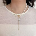 ネックレス 淡水パール バロックパール アシンメトリー トグルチェーン 華奢 シンプル 上品 エレガント ナチュラル 大人可愛い ゴールド フォーマル 普段使い オフィス 日本製 天然パール パールジュエリー プレゼント ギフト 誕生日 母の日 記念日
