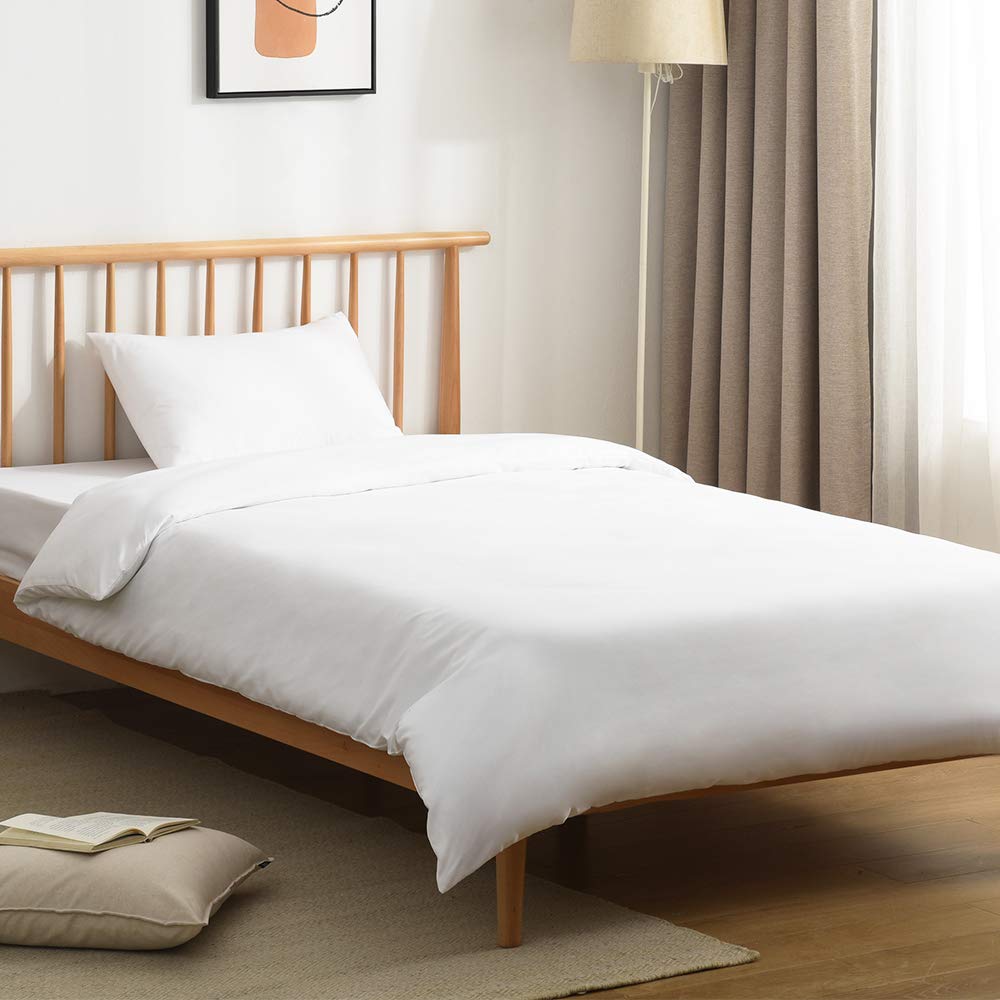 Buddhata セミダブル4点セット ホワイト 寝具カバーセット 掛け布団カバー＋ボックスシーツ＋枕カバー2..