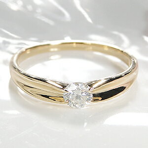 乐天商城 - K18YG 一粒ダイヤモンドリング【0.3ct】大粒ダイヤ！スタイリッシュなフォルムが魅力【送料無料】【刻印無料】【代引手数料無料】【品質保証書】イエローゴールド ダイヤリング ダイアリング ダイアモンドリング 指輪 レディース ジュエリー プレゼント 大粒 ring 18金