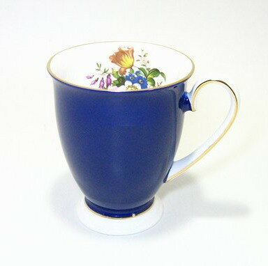 エインズレイ 英国製 ハワードスプレイ フッテッド マグカップ コバルト