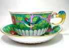ヘレンド マカオグリーン MACV ラージ カップ&ソーサー トカゲ 3133【マスターペインター】 C/S