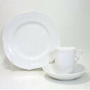 マイセン【波の戯れホワイト】トリオセット コーヒーカップソーサー + 22.5cmプレート 180cc