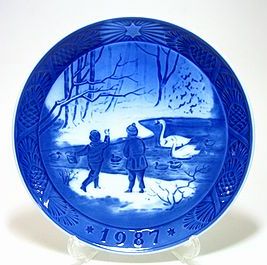 ロイヤルコペンハーゲン・イヤープレート 1987年 冬鳥 18cm