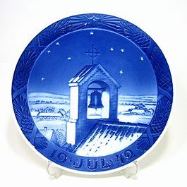 ロイヤルコペンハーゲン・クリスマスプレート 1942年 ユトランドの鐘楼 18cm