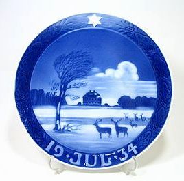 ロイヤルコペンハーゲン・クリスマスプレート 1934年 一軒家 18cm
