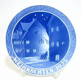 ロイヤルコペンハーゲン・クリスマスプレート ドイツ版 1925年 クリスチャンハウンからの風景 18cm