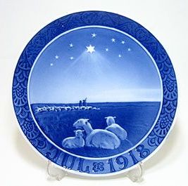 ロイヤルコペンハーゲン・クリスマスプレート 1918年 羊飼い 18m