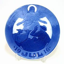 ロイヤルコペンハーゲン・クリスマスプレート 1916年 野の羊飼い 18cm