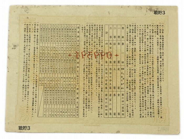 大東亜戦争 太平洋戦争 戦時貯蓄債券 割増金附 金七圓五拾銭　金7円50銭　日本勧業銀行 日本　旧　紙幣 アンティーク